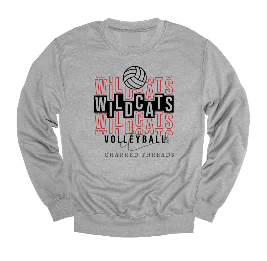 Wildcats Volleyball Repeat Pattern Collection | Tee, Long Sleeve, Crewneck & Hoodie