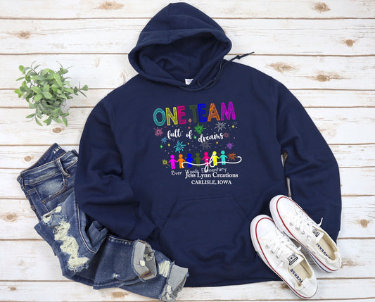 2022 River Woods Elementary One Team Hooded Sweatshirt