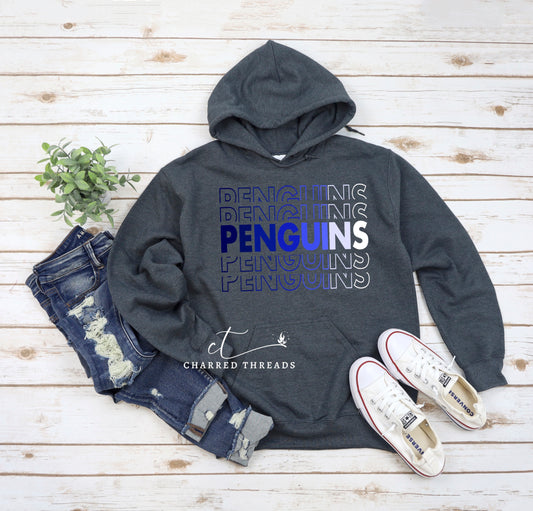 2023 Perkins Stacked Penguins Hooded Sweatshirt