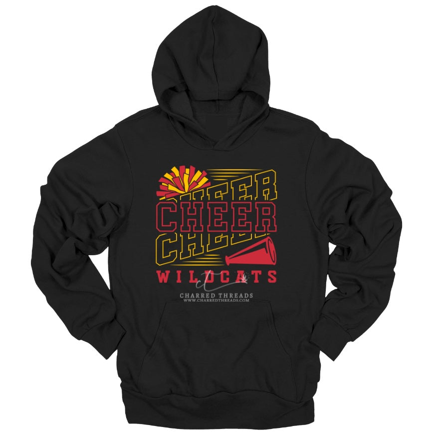 Wildcats Pom Power Cheer Collection | Tee, Crewneck, Hoodie, Shorts, or Joggers | Infant–Adult Sizes
