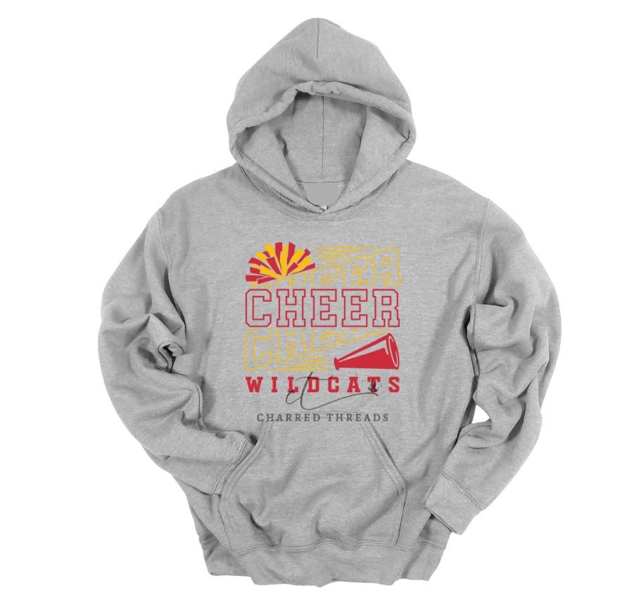 Wildcats Pom Power Cheer Collection | Tee, Crewneck, Hoodie, Shorts, or Joggers | Infant–Adult Sizes