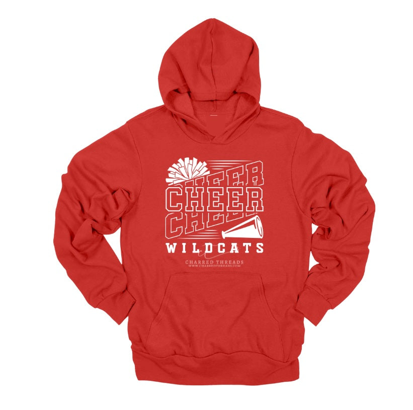 Wildcats Pom Power Cheer Collection | Tee, Crewneck, Hoodie, Shorts, or Joggers | Infant–Adult Sizes