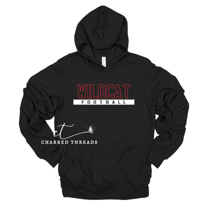 Wildcat Football Tee, Crewneck, or Hoodie | Infant–Adult Sizes | Red, Black, or White Spirit Wear