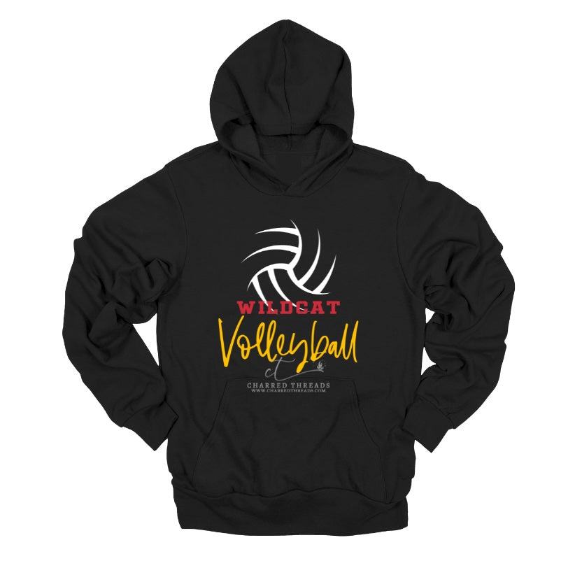 Wildcat Volleyball Script Swirl Collection | Tee, Long Sleeve, Crewneck & Hoodie