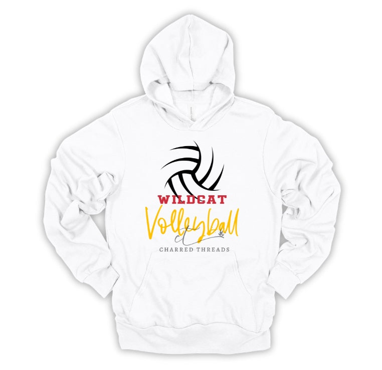 Wildcat Volleyball Script Swirl Collection | Tee, Long Sleeve, Crewneck & Hoodie