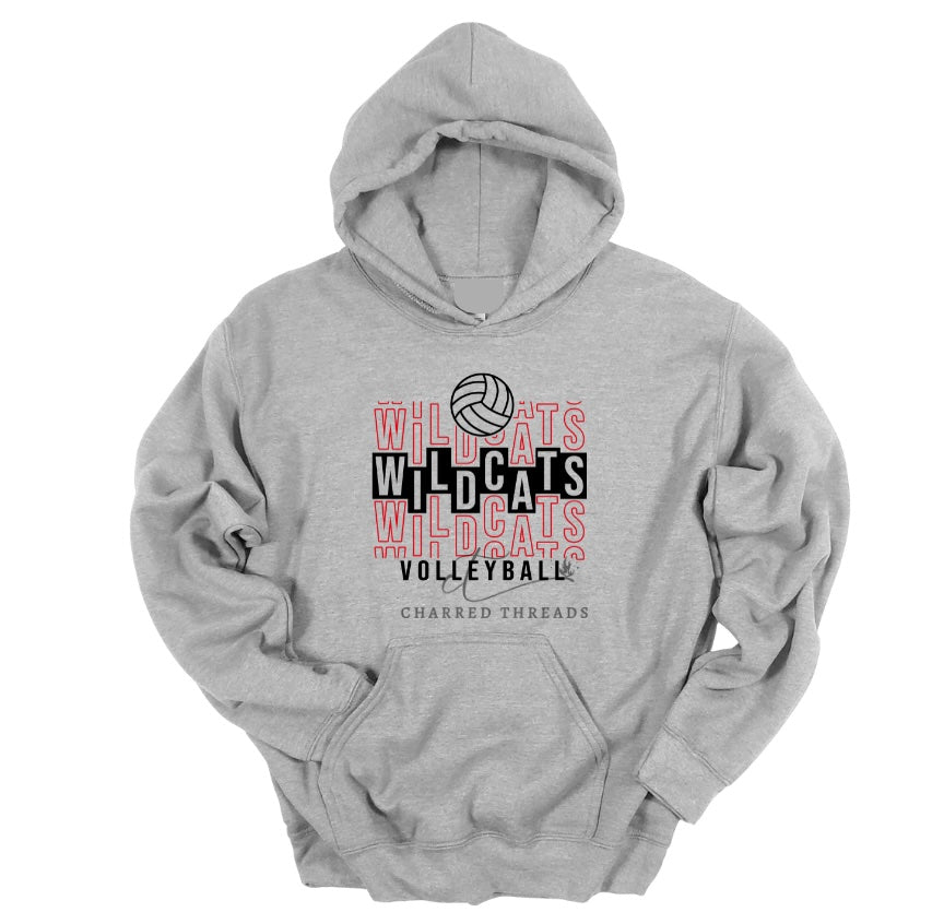 Wildcats Volleyball Repeat Pattern Collection | Tee, Long Sleeve, Crewneck & Hoodie
