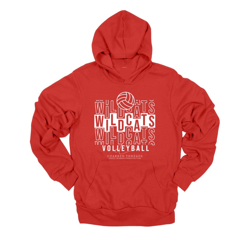 Wildcats Volleyball Repeat Pattern Collection | Tee, Long Sleeve, Crewneck & Hoodie