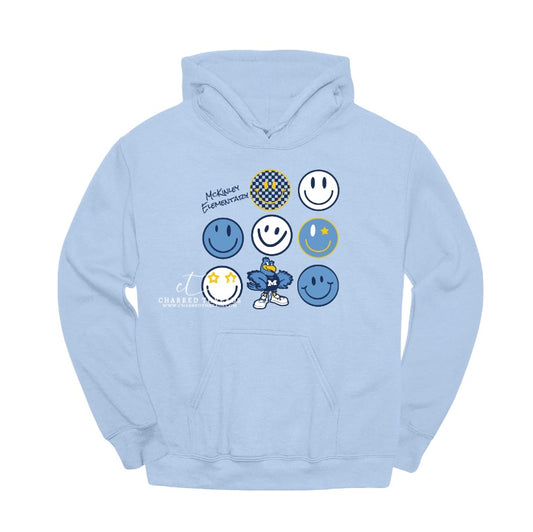 2025 McKinley Elementary Smiley Mascot Hooded Sweatshirt