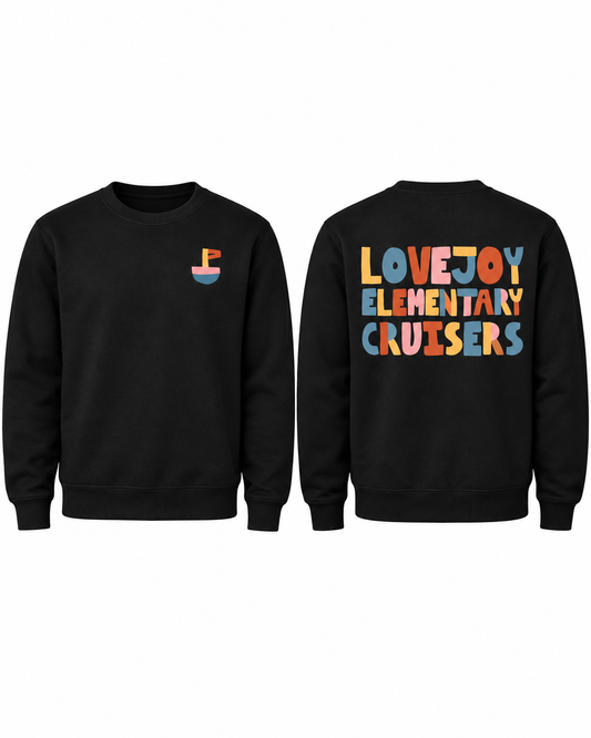 2026 Lovejoy Elementary Retro Colorblock Crewneck Sweatshirt