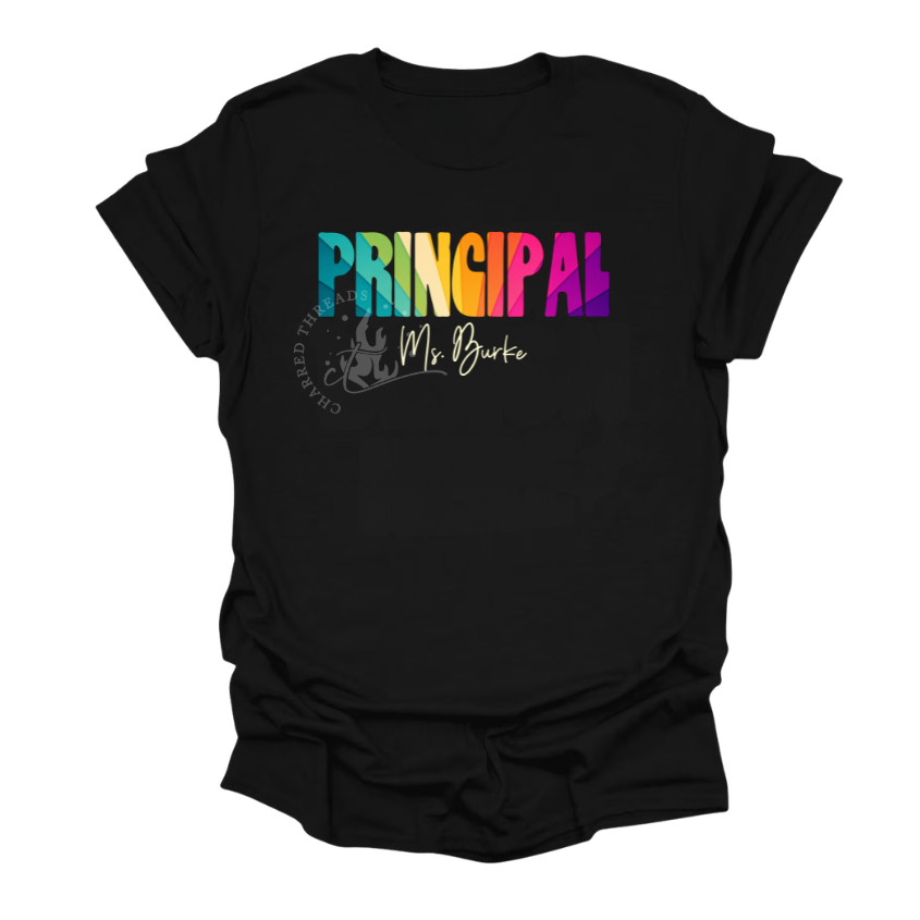 Rainbow Role Personalized Shirt | Custom Staff Job Title & Name Tee