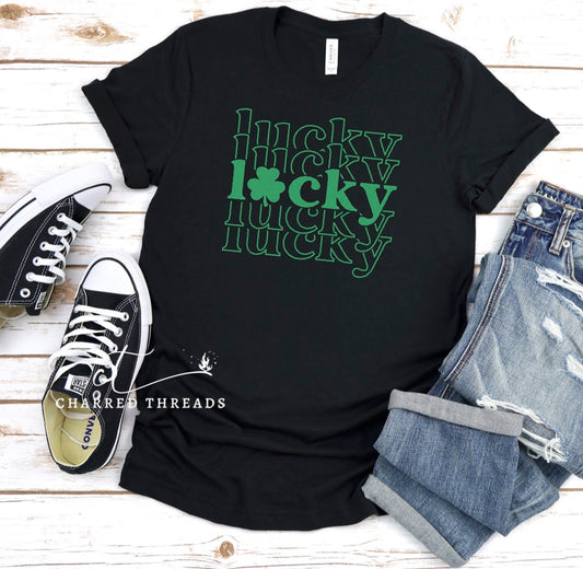 Stacked Lucky St. Patrick's Day Short Sleeve Shirt