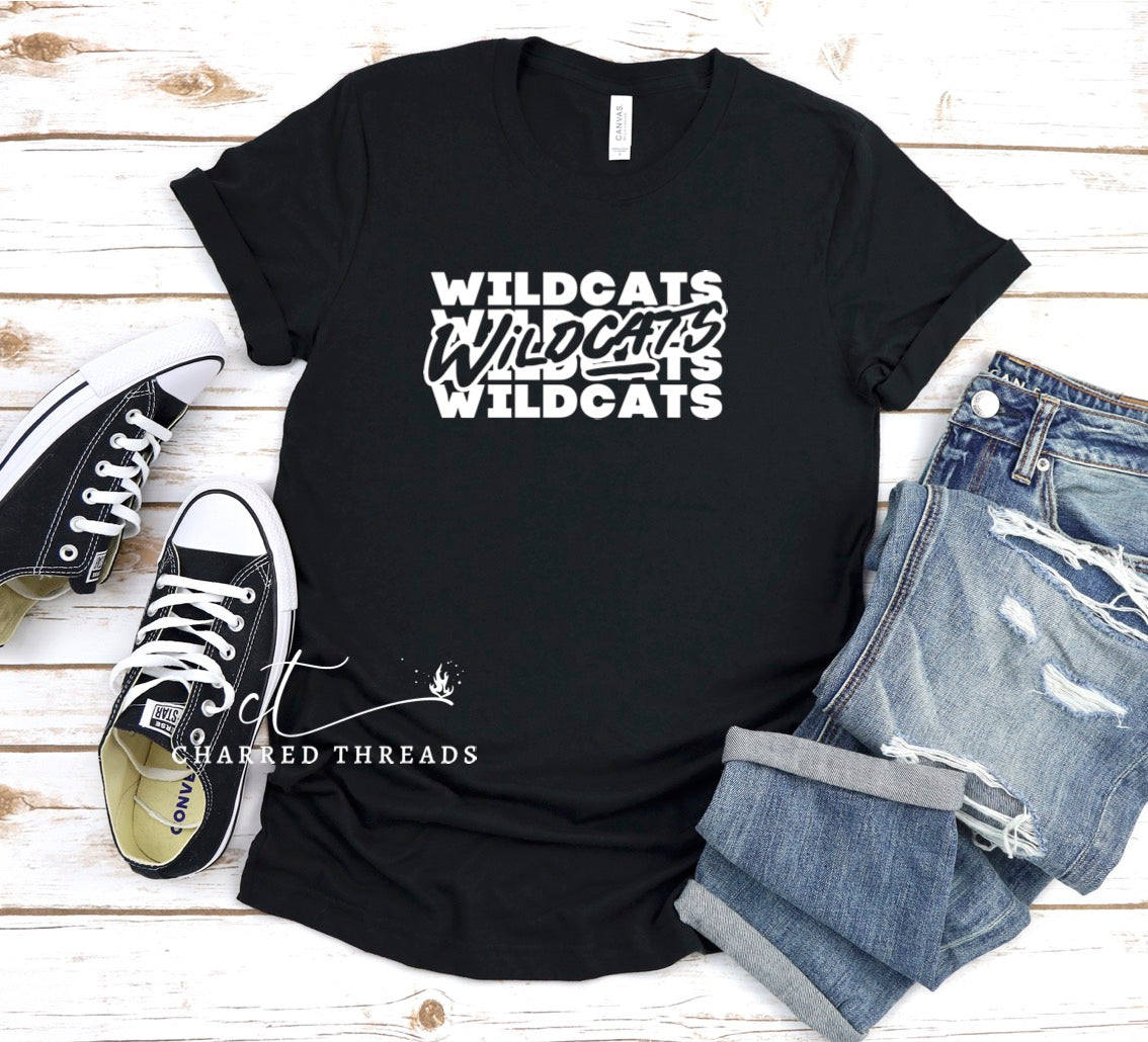Wildcats Stacked Short Sleeve Graphic T-Shirt