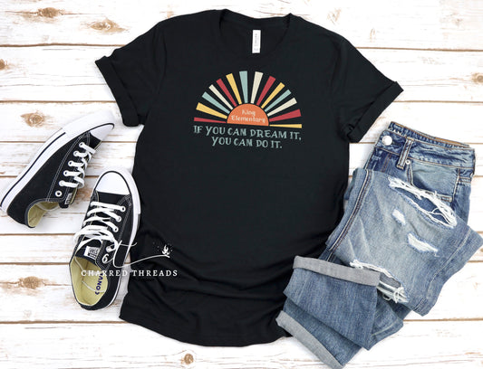 2023 King Elementary Dream Retro Short Sleeve Shirt