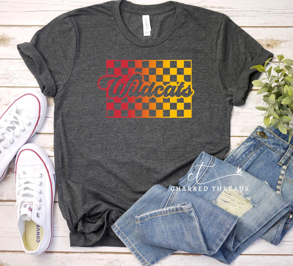 Retro Gradient Wildcats Short Sleeve Shirt