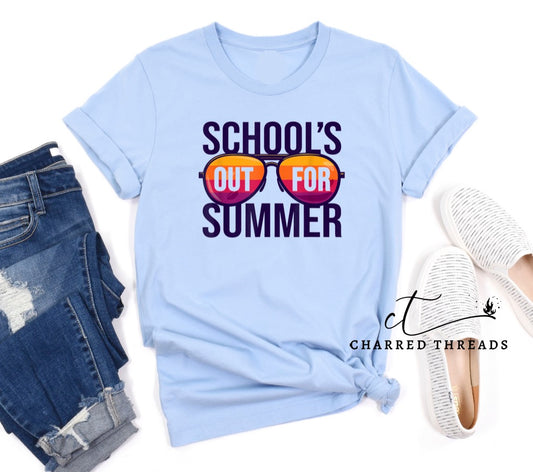 School's Out For Summer Graphic Short Sleeve Shirt