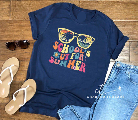 School's Out For Summer Chill Sunglasses Graphic Short Sleeve Shirt