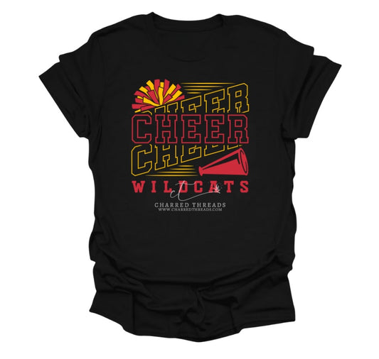 Wildcats Pom Power Cheer Collection | Tee, Crewneck, Hoodie, Shorts, or Joggers | Infant–Adult Sizes