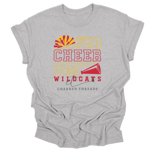Wildcats Pom Power Cheer Collection | Tee, Crewneck, Hoodie, Shorts, or Joggers | Infant–Adult Sizes