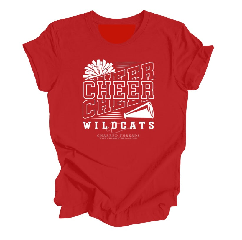 Wildcats Pom Power Cheer Collection | Tee, Crewneck, Hoodie, Shorts, or Joggers | Infant–Adult Sizes