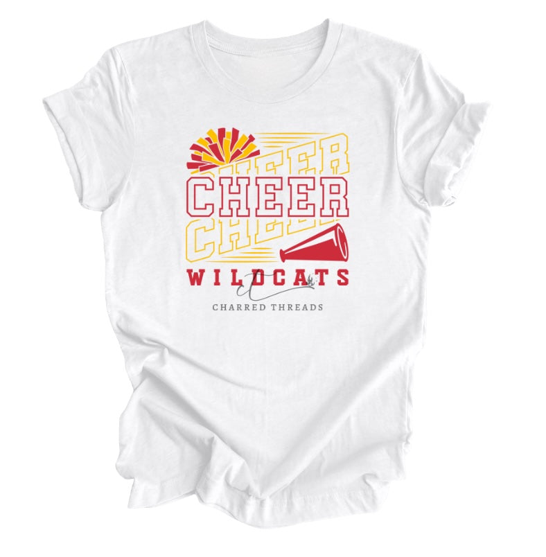 Wildcats Pom Power Cheer Collection | Tee, Crewneck, Hoodie, Shorts, or Joggers | Infant–Adult Sizes