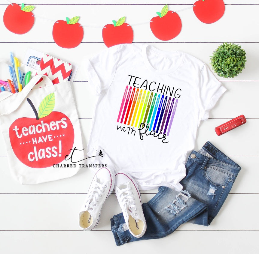 Teaching with Flair Short Sleeve T-Shirt: Empower Your Style and Inspire in the Classroom