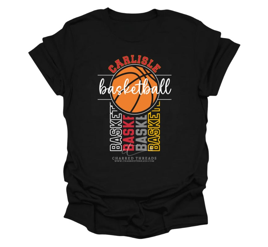 Vertical Bounce Carlisle Basketball Tee, Crewneck, or Hoodie | Infant–Adult Sizes | Black, Red, White, or Charcoal