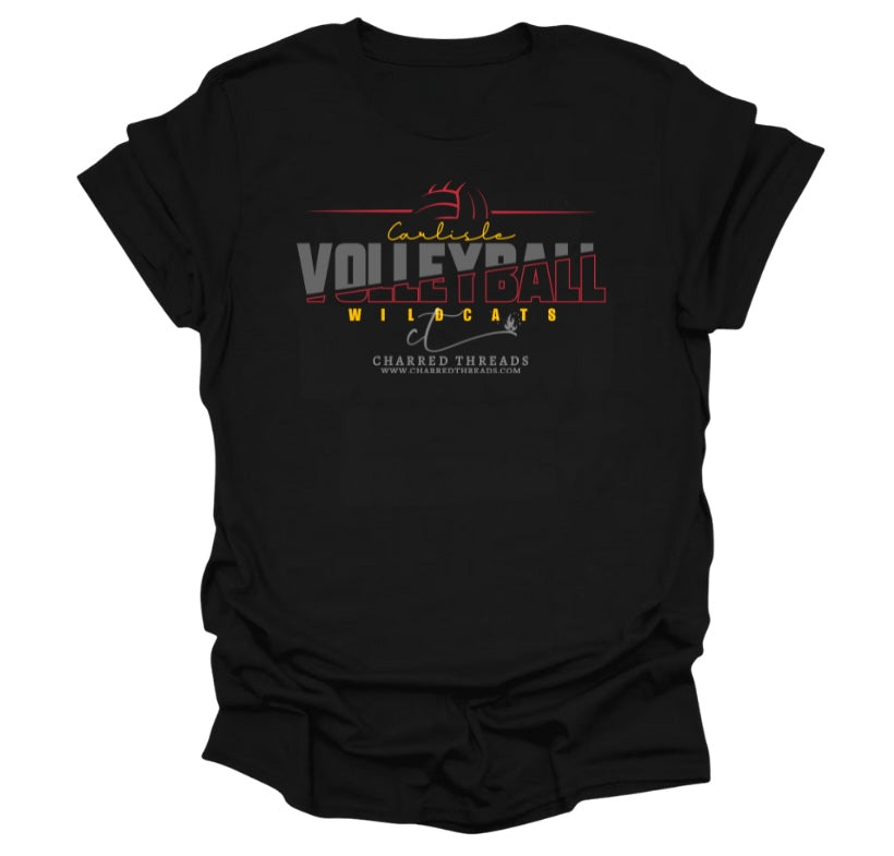 Carlisle Wildcats Split Letter Volleyball Collection | Tee, Long Sleeve, Crewneck & Hoodie