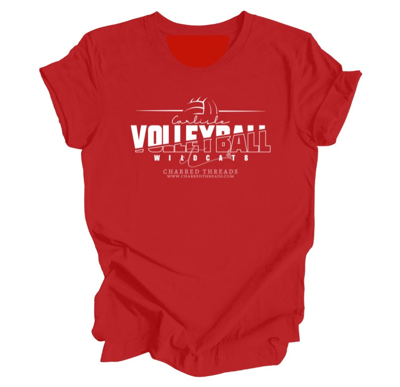 Carlisle Wildcats Split Letter Volleyball Collection | Tee, Long Sleeve, Crewneck & Hoodie