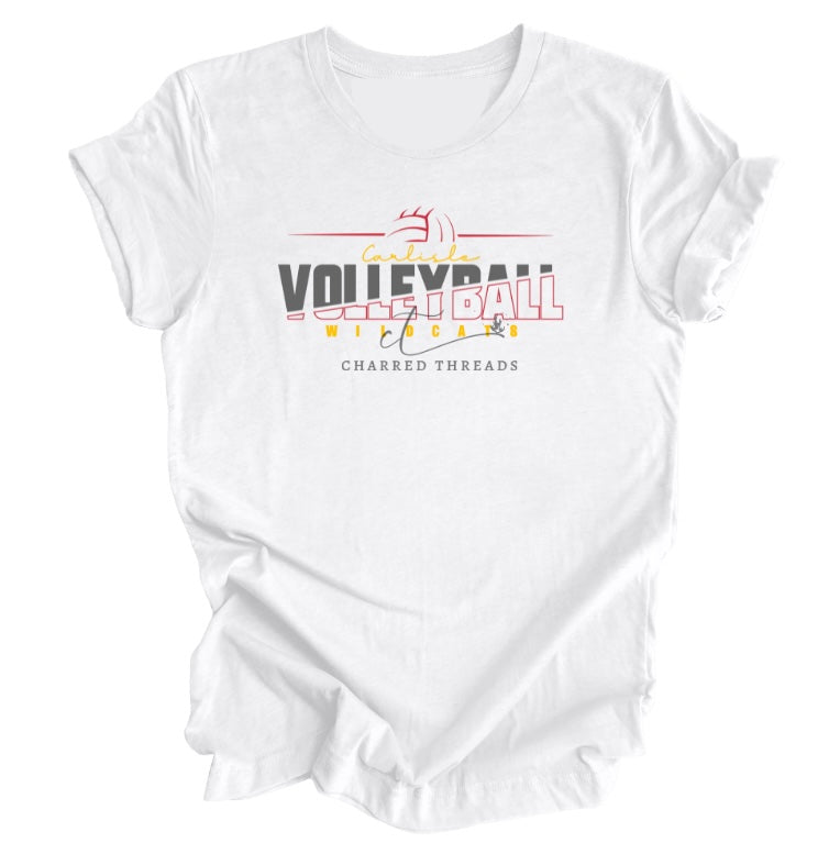 Carlisle Wildcats Split Letter Volleyball Collection | Tee, Long Sleeve, Crewneck & Hoodie