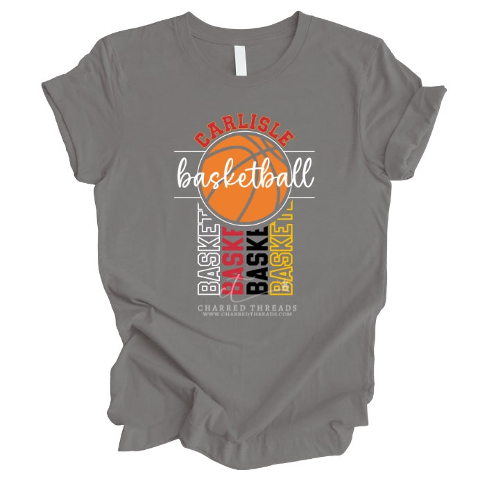 Vertical Bounce Carlisle Basketball Tee, Crewneck, or Hoodie | Infant–Adult Sizes | Black, Red, White, or Charcoal