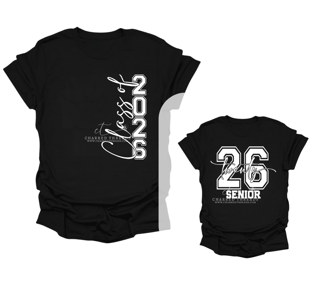 Class of 2026 Vertical Front & Back Senior Shirt Apparel Collection