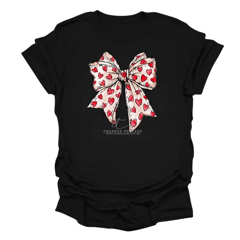 Coquette Hearts Bow Graphic Tee & Crewneck Sweatshirt