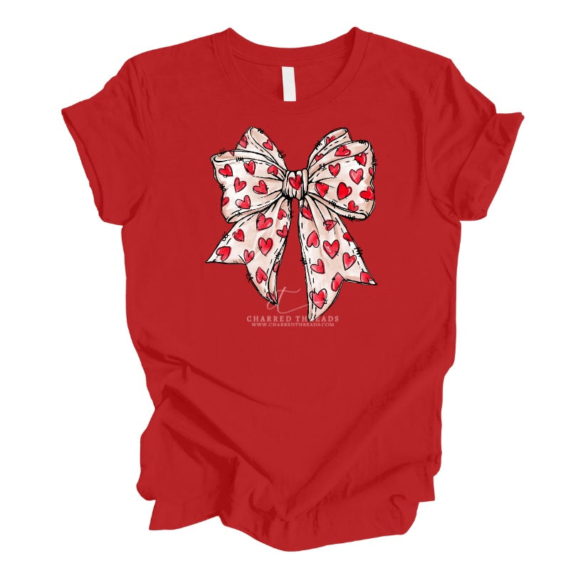 Coquette Hearts Bow Graphic Tee & Crewneck Sweatshirt