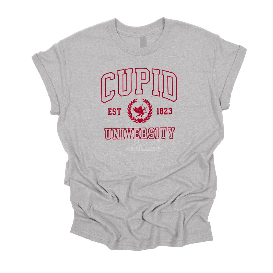 Cupid University Graphic Tee & Crewneck Sweatshirt