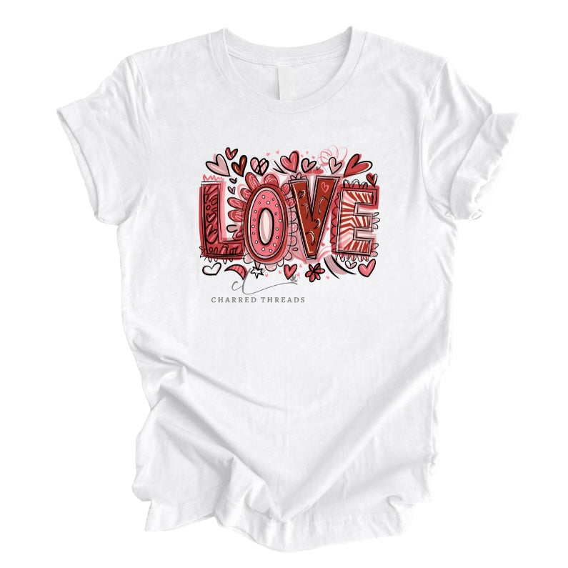 Doodle Love Graphic Tee & Crewneck Sweatshirt