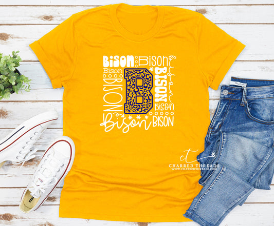 2024 Morris Elementary Bison Typography Sleeve Graphic T-Shirt