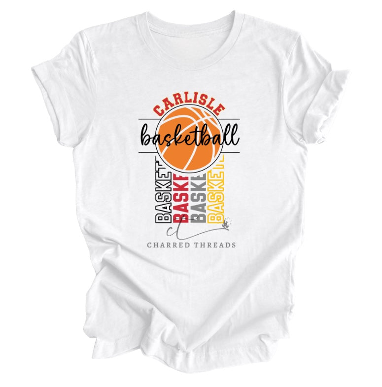 Vertical Bounce Carlisle Basketball Tee, Crewneck, or Hoodie | Infant–Adult Sizes | Black, Red, White, or Charcoal
