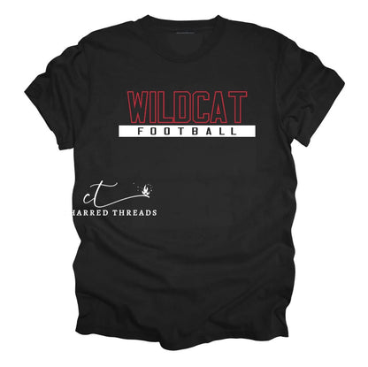 Wildcat Football Tee, Crewneck, or Hoodie | Infant–Adult Sizes | Red, Black, or White Spirit Wear
