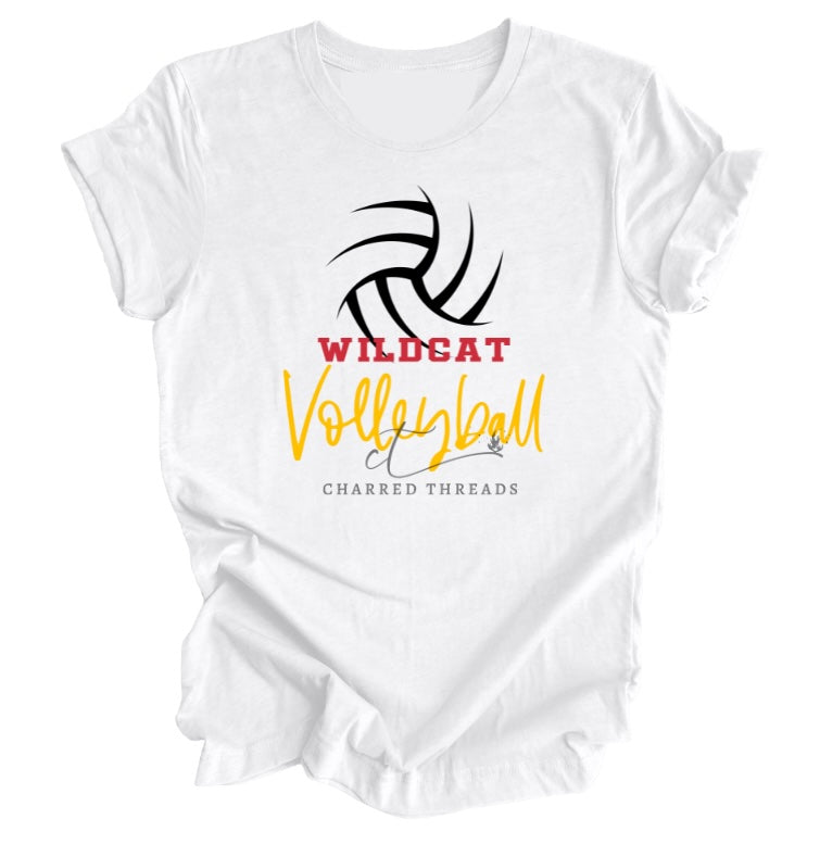 Wildcat Volleyball Script Swirl Collection | Tee, Long Sleeve, Crewneck & Hoodie