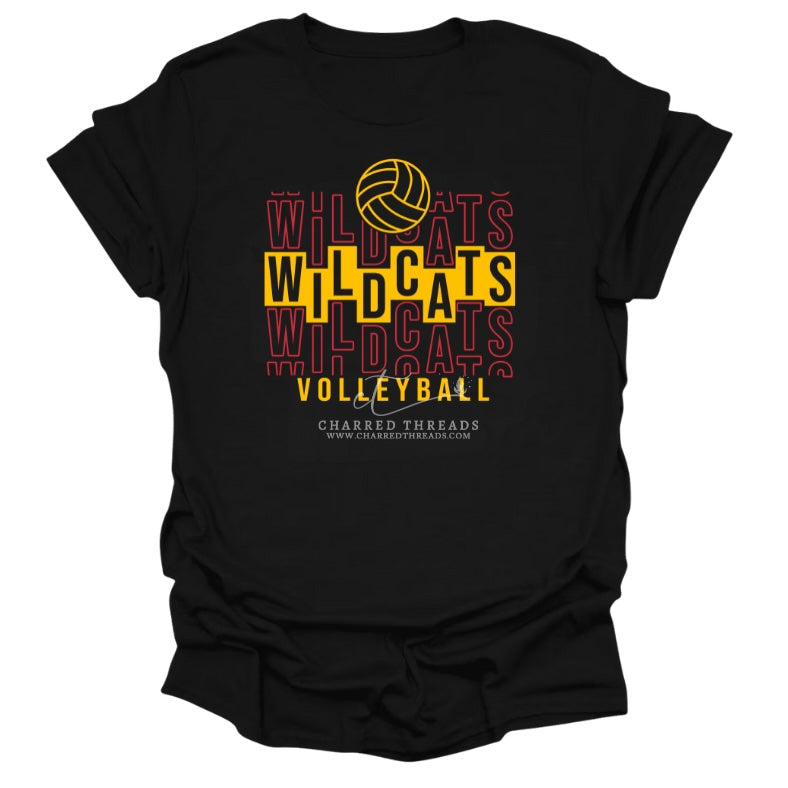 Wildcats Volleyball Repeat Pattern Collection | Tee, Long Sleeve, Crewneck & Hoodie