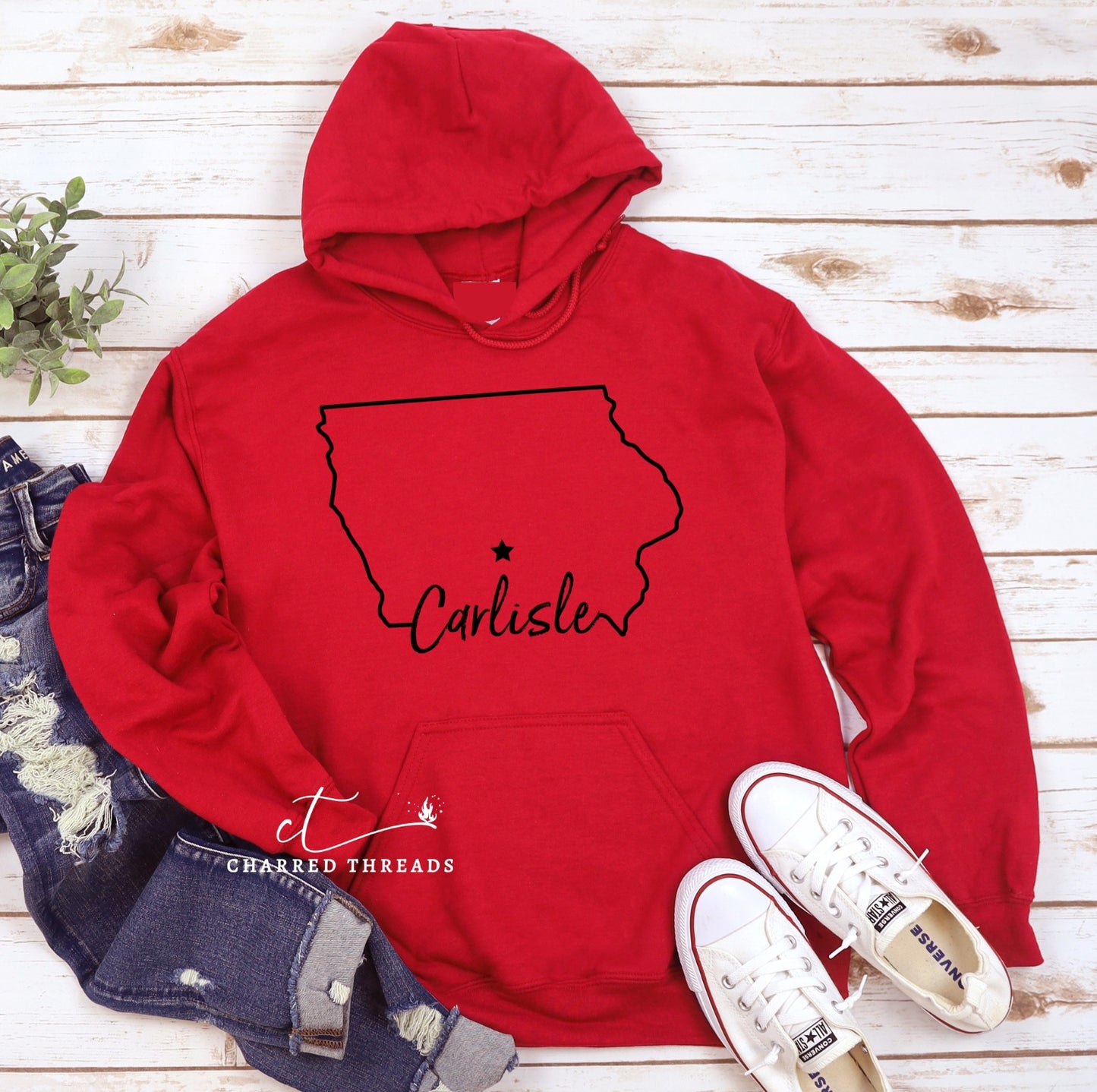 Carlisle Hometown Pride Short Sleeve Graphic Hooded Sweatshirt