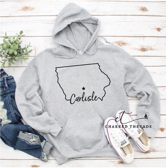 *YOUTH* Carlisle Hometown Pride Short Sleeve Graphic Hooded Sweatshirt