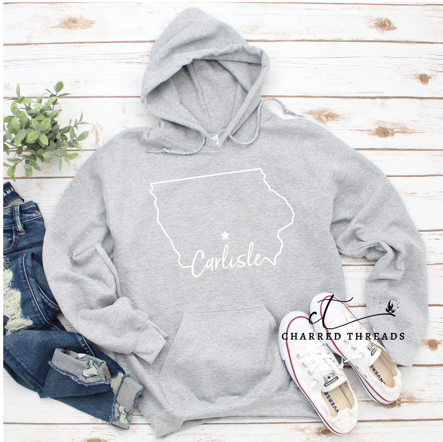 *YOUTH* Carlisle Hometown Pride Short Sleeve Graphic Hooded Sweatshirt