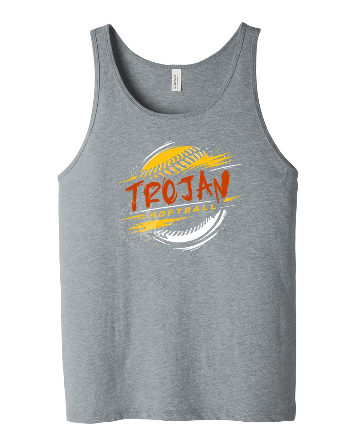 Pleasantville Trojans Softball Grunge Tank | Unisex Jersey Tank