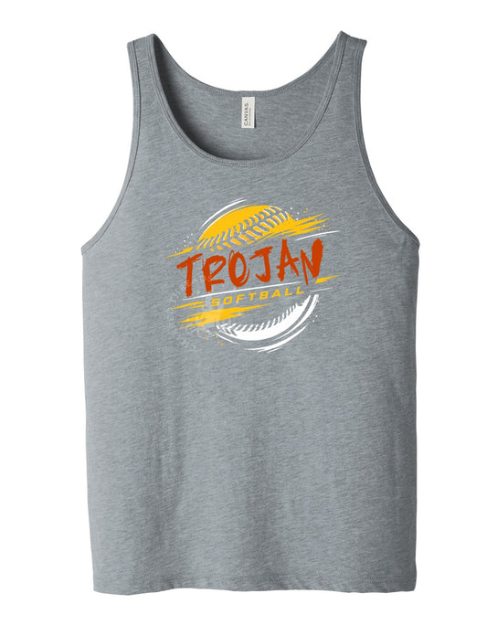 Pleasantville Trojans Softball Grunge Tank | Unisex Jersey Tank