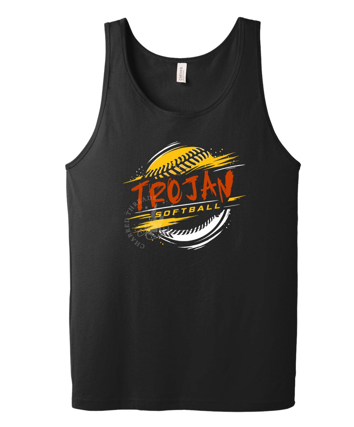 Pleasantville Trojans Softball Grunge Tank | Unisex Jersey Tank