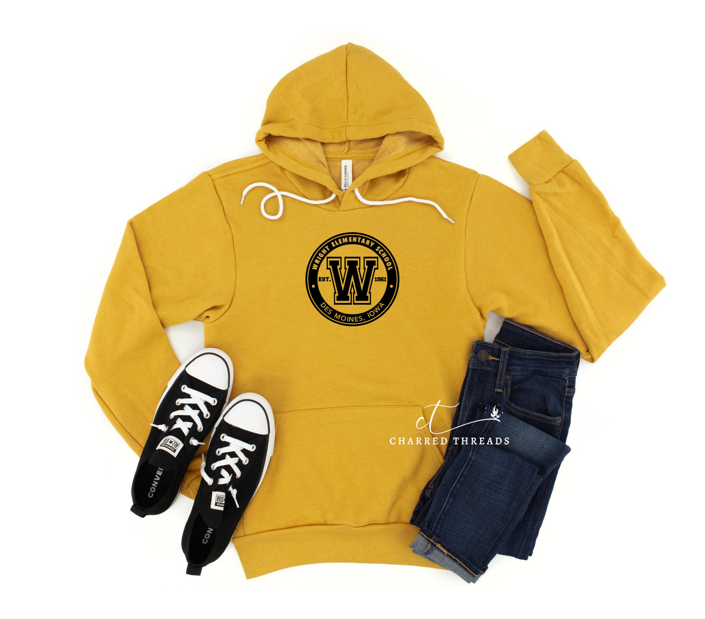 2023 Wright Elementary Staff BELLA+CANVAS Hooded Sweatshirt