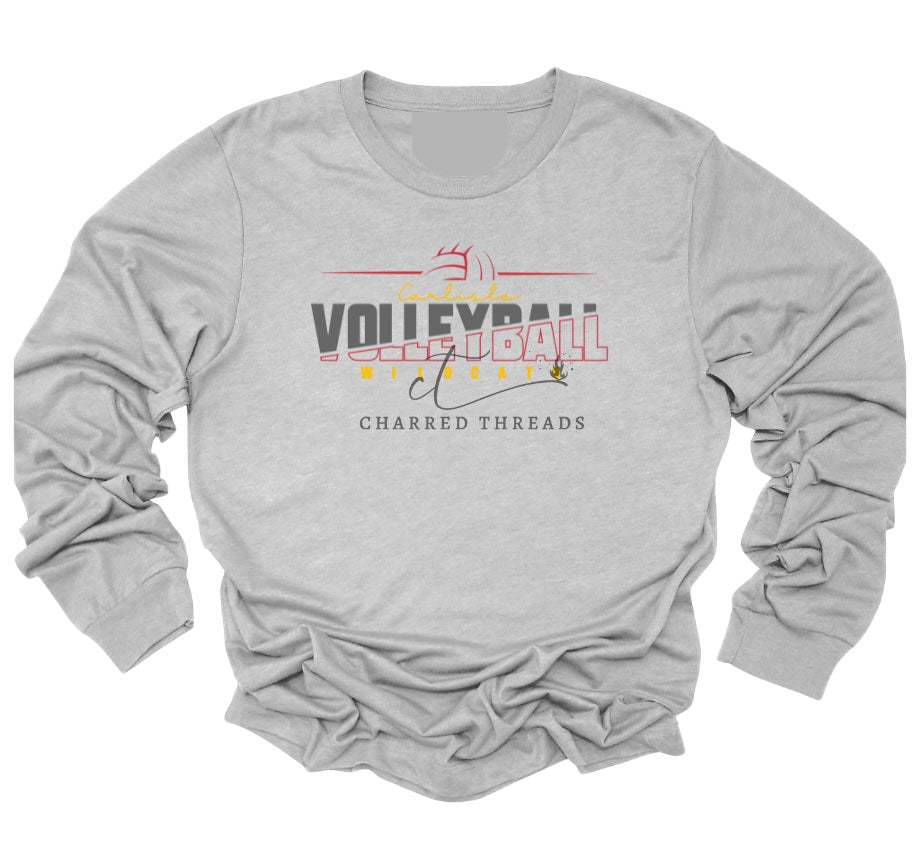 Carlisle Wildcats Split Letter Volleyball Collection | Tee, Long Sleeve, Crewneck & Hoodie