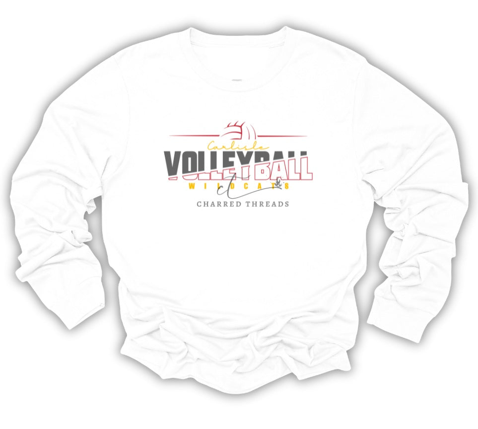 Carlisle Wildcats Split Letter Volleyball Collection | Tee, Long Sleeve, Crewneck & Hoodie