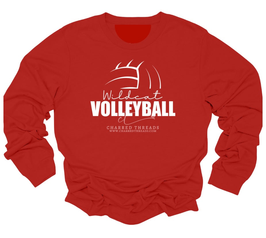 Wildcat Volleyball Arch Script Collection | Tee, Long Sleeve, Crewneck & Hoodie